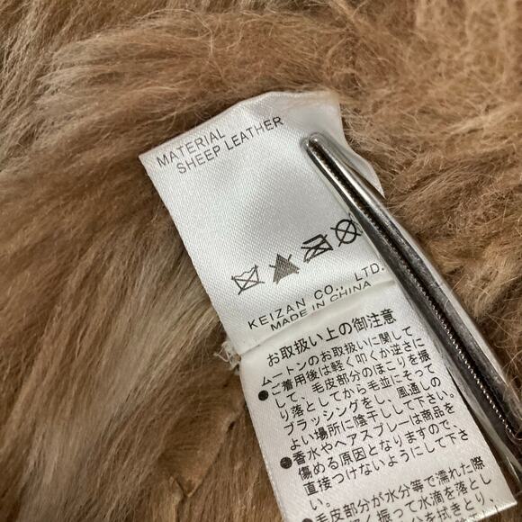 Genuine Shearling Sheepskin Patchwork Penny Lane Coat Sz 38 - Picture 11 of 16